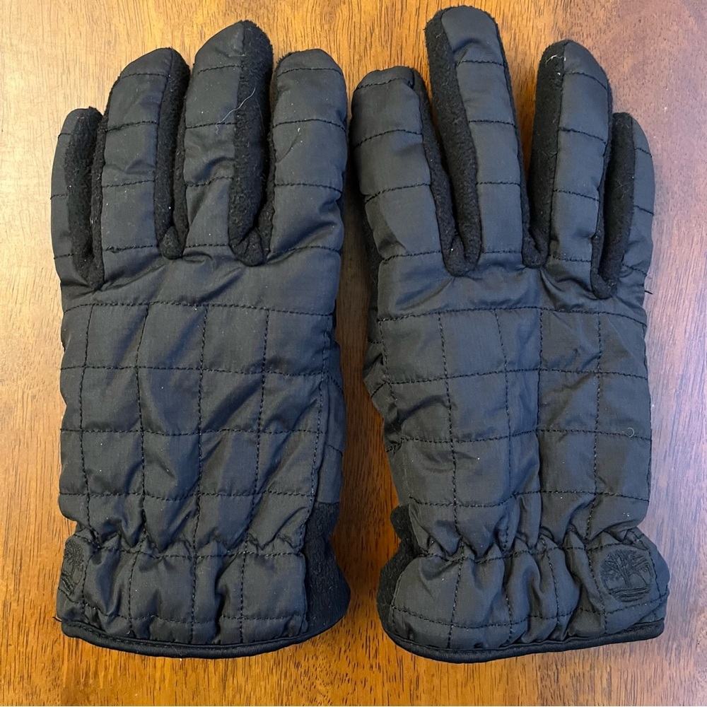Black Quilted Winter Gloves